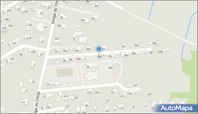 Zakopane, Droga do Olczy, 28b, mapa Zakopanego
