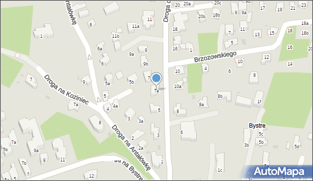 Zakopane, Droga do Olczy, 7a, mapa Zakopanego