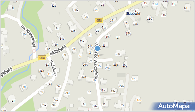 Zakopane, Droga do Walczaków, 23, mapa Zakopanego