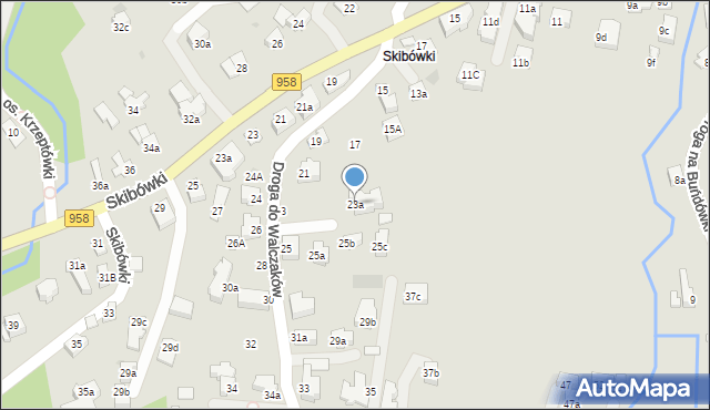 Zakopane, Droga do Walczaków, 23a, mapa Zakopanego