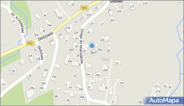 Zakopane, Droga do Walczaków, 25a, mapa Zakopanego