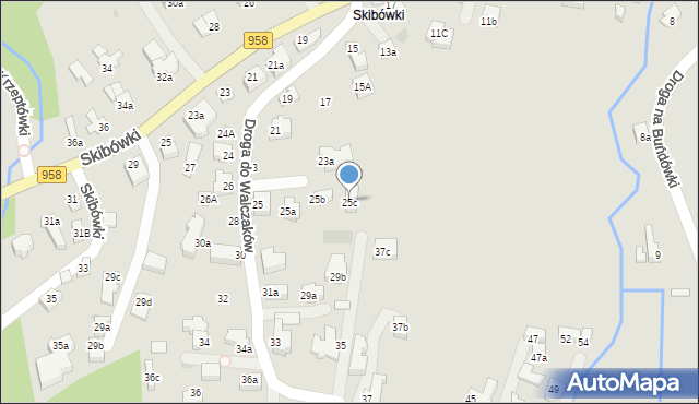 Zakopane, Droga do Walczaków, 25c, mapa Zakopanego