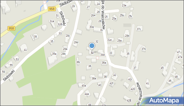Zakopane, Droga do Walczaków, 34, mapa Zakopanego