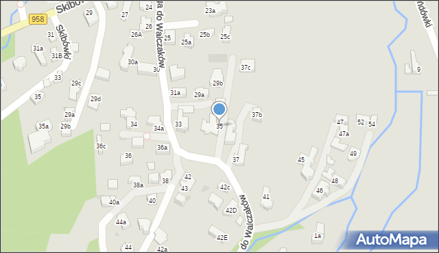 Zakopane, Droga do Walczaków, 35, mapa Zakopanego