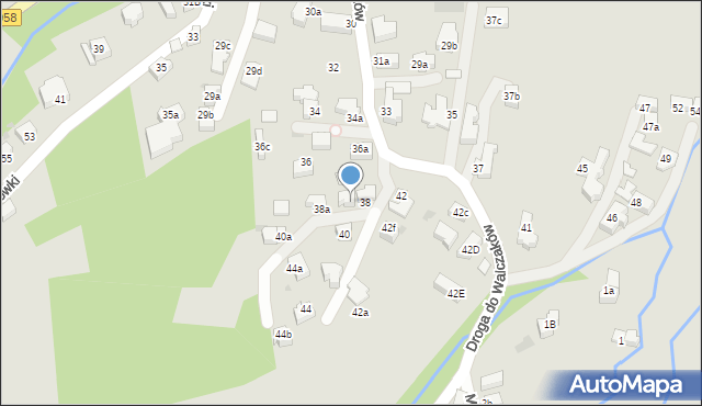 Zakopane, Droga do Walczaków, 38b, mapa Zakopanego