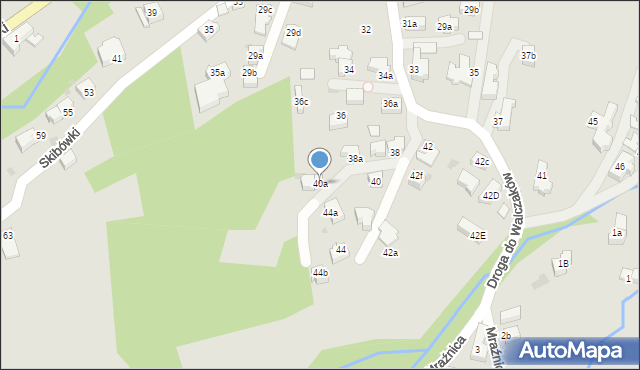 Zakopane, Droga do Walczaków, 40a, mapa Zakopanego