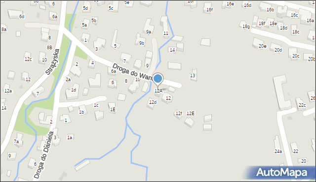 Zakopane, Droga do Wantuli, 12A, mapa Zakopanego