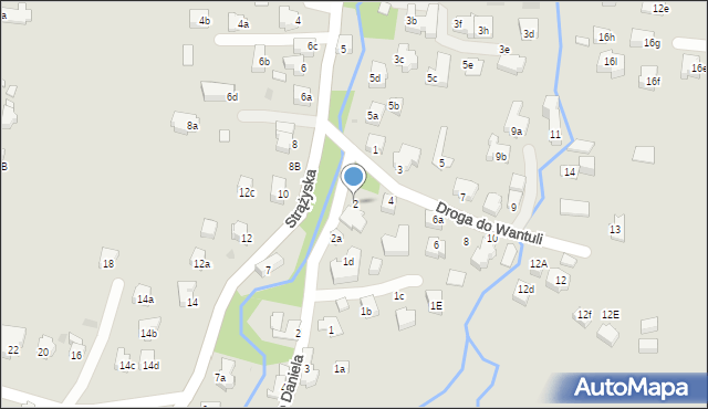 Zakopane, Droga do Wantuli, 2, mapa Zakopanego