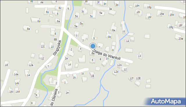 Zakopane, Droga do Wantuli, 6a, mapa Zakopanego