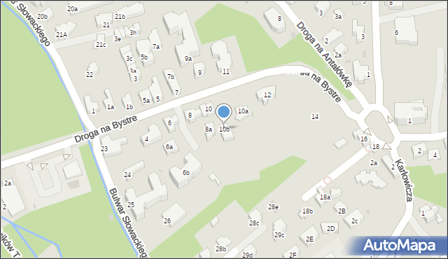 Zakopane, Droga na Bystre, 10b, mapa Zakopanego