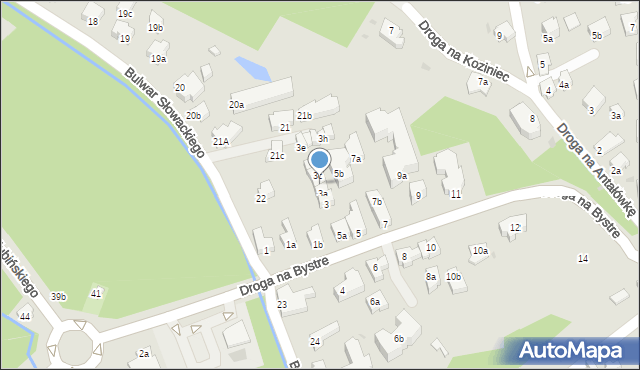 Zakopane, Droga na Bystre, 3b, mapa Zakopanego