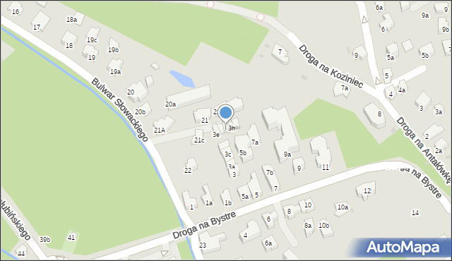 Zakopane, Droga na Bystre, 3g, mapa Zakopanego