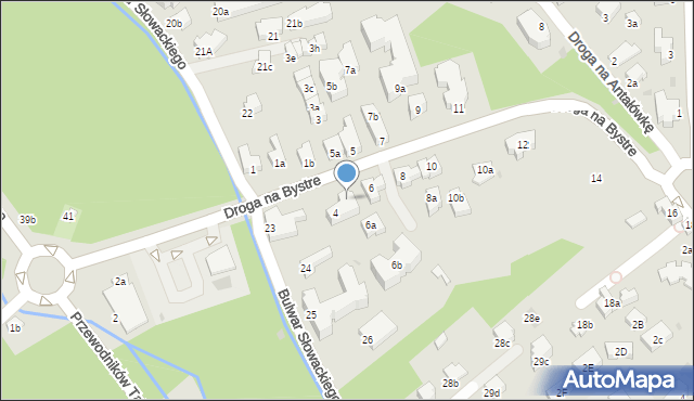 Zakopane, Droga na Bystre, 4a, mapa Zakopanego