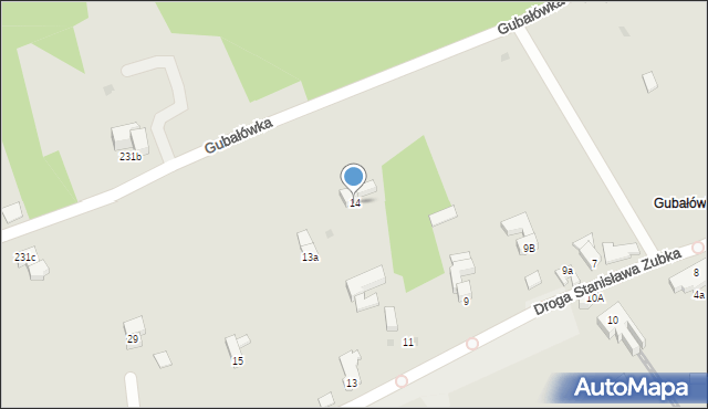 Zakopane, Droga Stanisława Zubka, 14, mapa Zakopanego