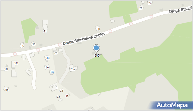 Zakopane, Droga Stanisława Zubka, 26D, mapa Zakopanego