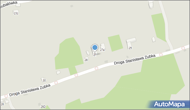 Zakopane, Droga Stanisława Zubka, 27, mapa Zakopanego