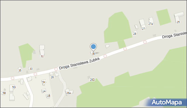 Zakopane, Droga Stanisława Zubka, 30, mapa Zakopanego