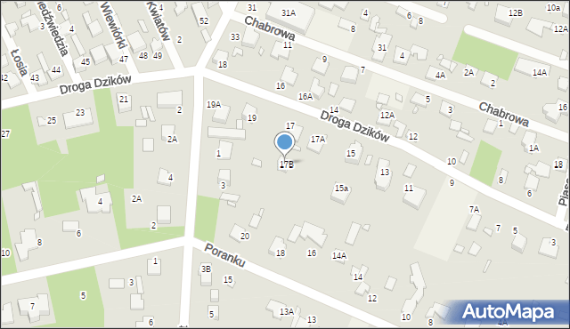 Zalesie Górne, Droga Dzików, 17B, mapa Zalesie Górne