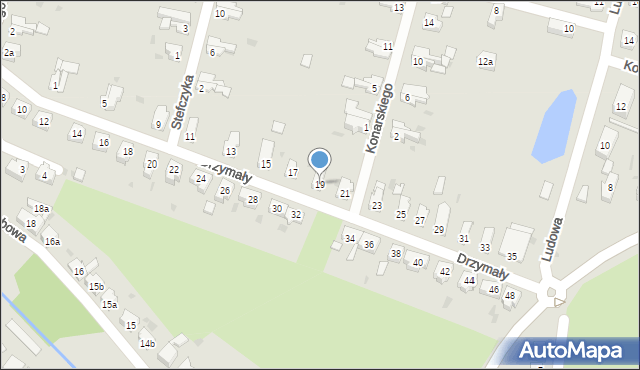 Żary, Drzymały, 19, mapa Żary