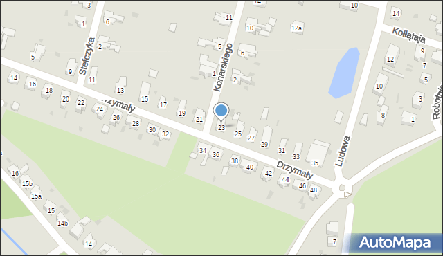Żary, Drzymały, 23, mapa Żary