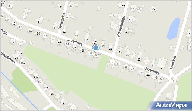 Żary, Drzymały, 32, mapa Żary