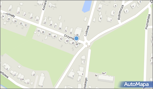 Żary, Drzymały, 48, mapa Żary