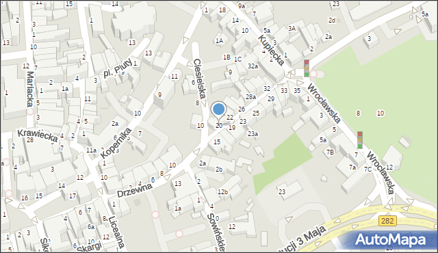 Zielona Góra, Drzewna, 20, mapa Zielona Góra