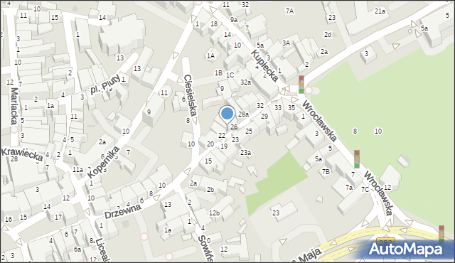 Zielona Góra, Drzewna, 24, mapa Zielona Góra