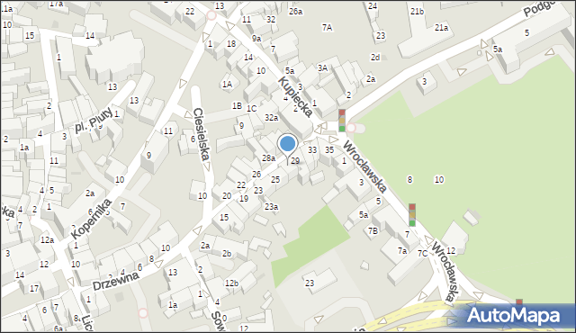 Zielona Góra, Drzewna, 27, mapa Zielona Góra