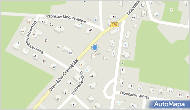 Zielona Góra, Drzonków-Gajowa, 2, mapa Zielona Góra