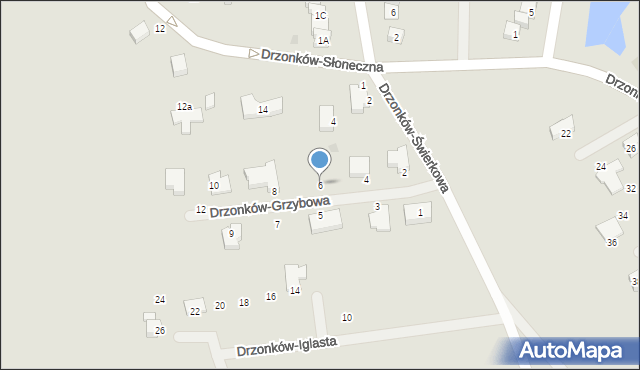Zielona Góra, Drzonków-Grzybowa, 6, mapa Zielona Góra