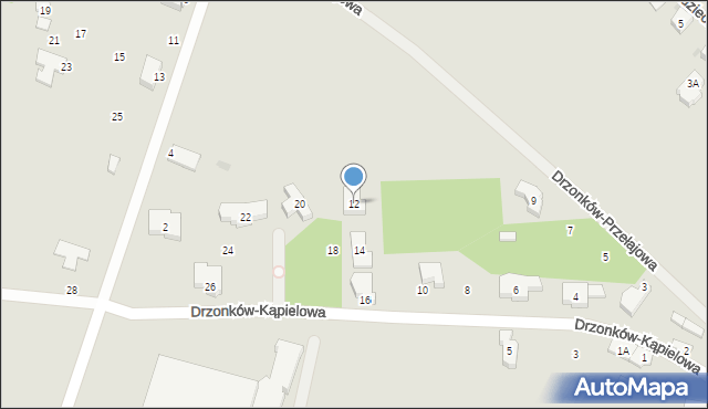Zielona Góra, Drzonków-Kąpielowa, 12, mapa Zielona Góra
