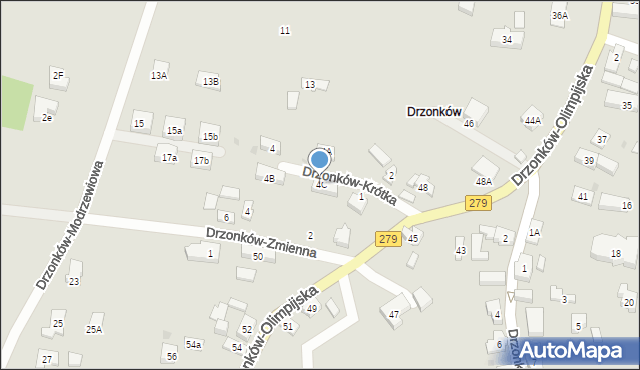Zielona Góra, Drzonków-Krótka, 4C, mapa Zielona Góra