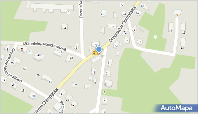Zielona Góra, Drzonków-Leśna, 2, mapa Zielona Góra