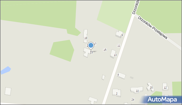 Zielona Góra, Drzonków-Ośrodkowa, 23, mapa Zielona Góra