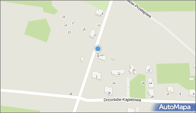 Zielona Góra, Drzonków-Ośrodkowa, 4, mapa Zielona Góra