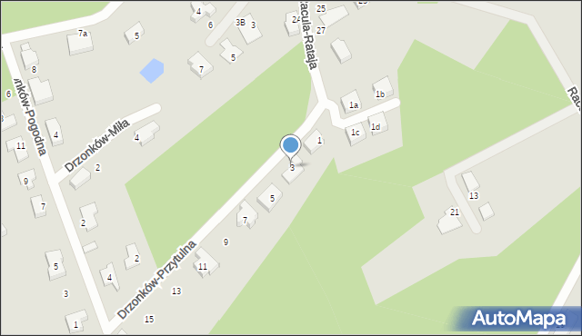 Zielona Góra, Drzonków-Przytulna, 3, mapa Zielona Góra