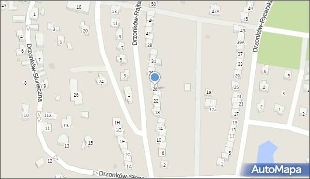Zielona Góra, Drzonków-Rajtarowa, 26, mapa Zielona Góra