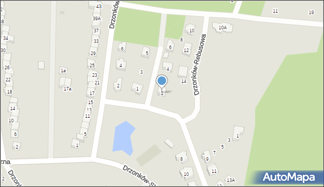Zielona Góra, Drzonków-Rebusowa, 2, mapa Zielona Góra