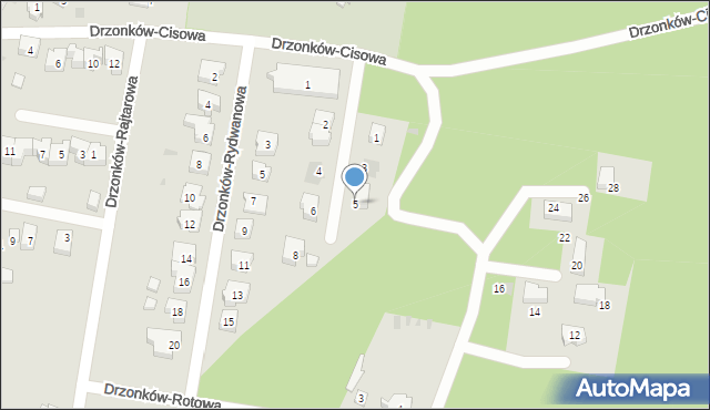 Zielona Góra, Drzonków-Regentowa, 5, mapa Zielona Góra