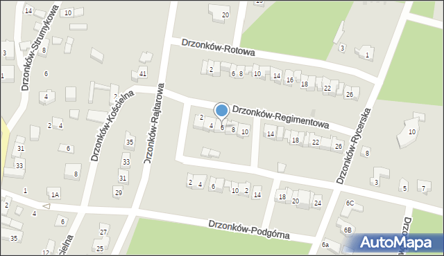 Zielona Góra, Drzonków-Regimentowa, 6, mapa Zielona Góra