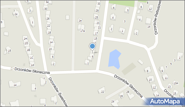 Zielona Góra, Drzonków-Rycerska, 7, mapa Zielona Góra