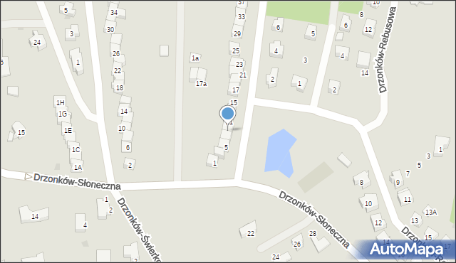 Zielona Góra, Drzonków-Rycerska, 9, mapa Zielona Góra