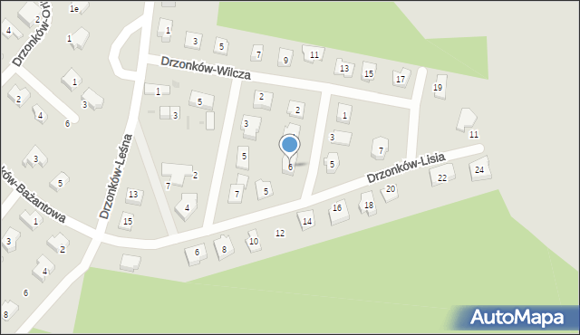 Zielona Góra, Drzonków-Sarnia, 6, mapa Zielona Góra