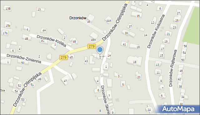 Zielona Góra, Drzonków-Słoneczna, 2, mapa Zielona Góra