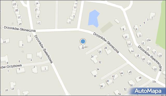 Zielona Góra, Drzonków-Słoneczna, 22, mapa Zielona Góra