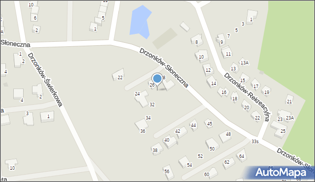 Zielona Góra, Drzonków-Słoneczna, 30, mapa Zielona Góra