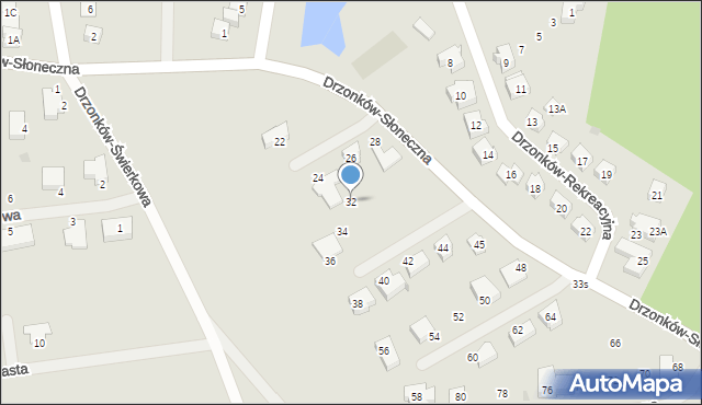 Zielona Góra, Drzonków-Słoneczna, 32, mapa Zielona Góra