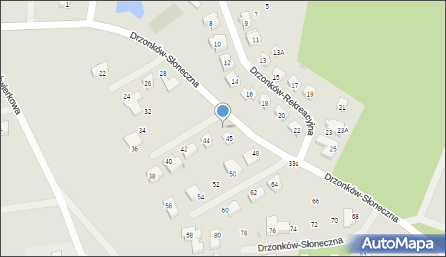 Zielona Góra, Drzonków-Słoneczna, 46, mapa Zielona Góra
