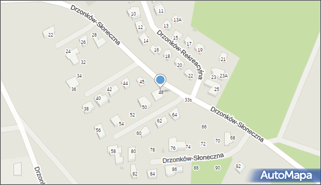 Zielona Góra, Drzonków-Słoneczna, 48, mapa Zielona Góra